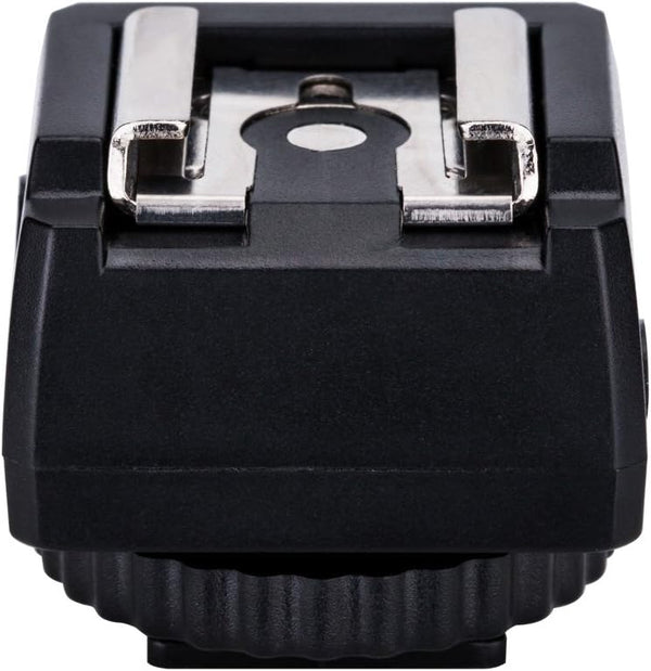 JJC Standard Hot Shoe Adapter with Extra PC Sync Connection Port for Cameras and Off-Camera Flash