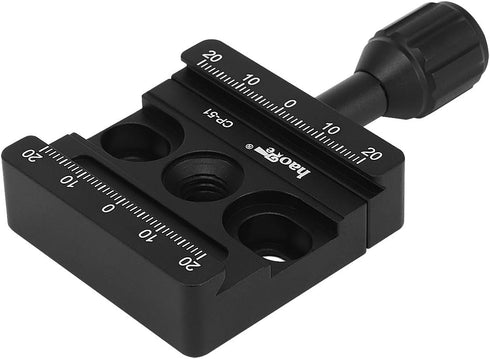 Haoge CP-51 50mm Screw Knob Clamp Adapter for Quick Release QR Plate, Camera Tripod Ballhead Monopod Ball Head Fit Arca