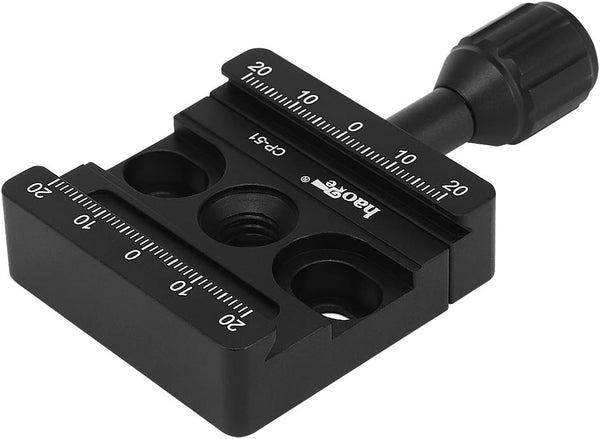 Haoge CP-51 50mm Screw Knob Clamp Adapter for Quick Release QR Plate, Camera Tripod Ballhead Monopod Ball Head Fit Arca