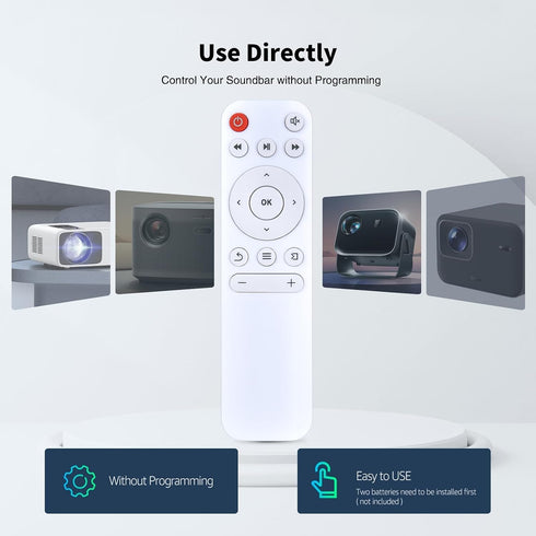 Snrigw YG300 YG210 Replacement Remote Control for ZDK Wielio Meer ARTSEA Home Entertainment Mini Projectors(White)