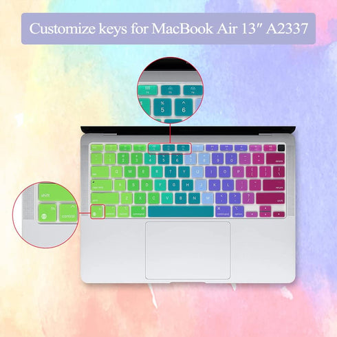 Silicone Keyboard Cover Skin for MacBook Air 13.3 inch A2337 M1, Touch ID & Retina Display US Layout Ultra Thin
