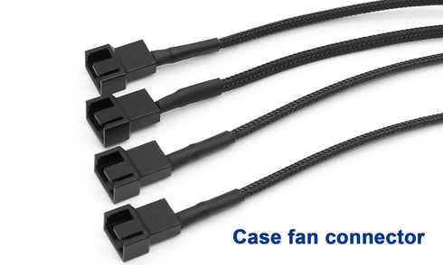 Molex to 4 Pin Fan Adapter, 3 Pin 4 Pin PC Case 12V Cooling Fans Molex to Fan Splitter Power Cable, 13 inch (1 Pack)