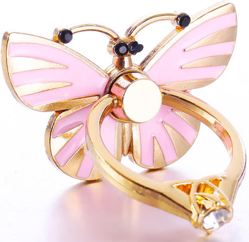 4 Pack Phone Ring Stand, Diamond Bling Butterfly Kickstand Grip, 360 Rotation, 2 Butterfly, 2 Swan