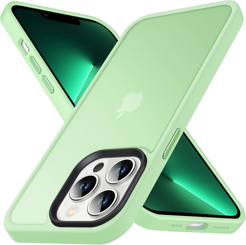 Anqrp Soft Silicone Slim Anti-Scratch Case for iPhone 13 Pro, 6.1 Inch, Support Wireless Charging, Light Green