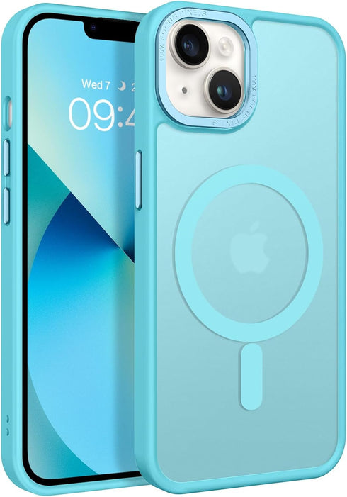 BENTOBEN Magnetic iPhone 13 & 14 Case, Lake Blue Translucent Matte Phone Cover Compatible with MagSafe