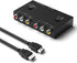 RuiPuo 2 Port RCA/AV to HDMI Converter Adapter Support 16:9/4:3 for WII/N64/PS1/PS2/PS3/VHS/VCR/DVD Players