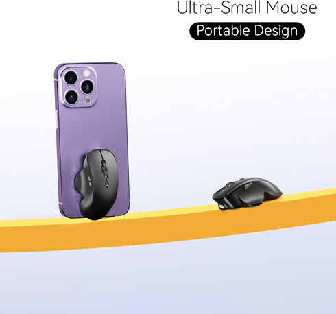 Uiosmuph BT5.1/5.0 2.4Ghz Mini Wireless Bluetooth Mouse for Travel, Silent Rechargeable Computer Mouse for Laptop