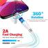 AICase Magnetic Charging Cable, Super Organized Retractable Fast Charging Cable, 3 in 1 Self Winding Phone Cable with