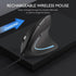 Ergonomic Wireless Mouse, Bluetooth Vertical Mouse with Three-mode Connection: BT5.0+USB A+USB C, Rechargeable, Black