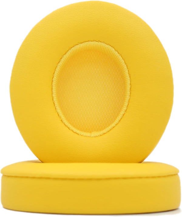 Replacement Ear Pads for Beats Solo 2.0 3.0 Wireless Headphones, Soft Comfort Protein Leather Memory Foam (Yellow)