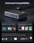 200W USB C Charger Block, GaN III 8-Ports Charging Station Hub + PD 65W Laptop Charger for MacBook, iPhone 16/15, Black