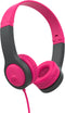 JLab JBuddies Folding Kids Wired Headphones Gen 2, Pink/Grey, Toddler Headphones, Noise Isolation, Volume Limiting