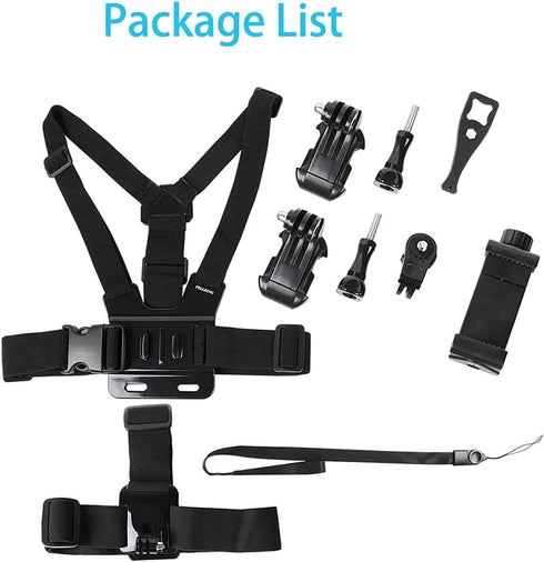 PellKing Mobile Phone Chest Strap Harness Mount Kit for POV/VLOG, Compatible with iPhone, Samsung, GoPro