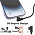 Lightning Cable 1ft 90 Degree 2 Pack MFi Certified Elbow Short iPhone Charger Right Angle Fast Charging Cable (Black, 1