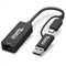 Plugable 2.5GB USB Ethernet Adapter for Laptop, 2-in-1 USB-C and USB Compatible, RJ45 2.5 Gigabit LAN