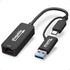 Plugable 2.5GB USB Ethernet Adapter for Laptop, 2-in-1 USB-C and USB Compatible, RJ45 2.5 Gigabit LAN