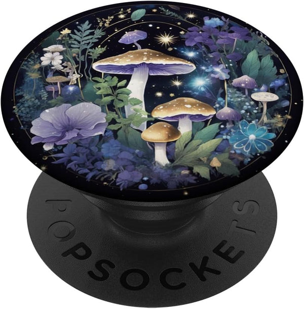 Vintage Witchy Magical Crystals Purple Boho Mushroom PopSockets Standard PopGrip