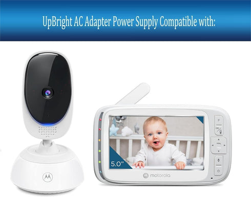 UpBright 5V AC/DC Adapter Compatible with Motorola VM75 PU BU VM75-2 VM75-3 VM75-4 VM75PU VM75BU 5" Video Baby Monitor Camera YWK YWK-AD050100-U Flypower PS05Q050K1000UD 5.0V 1.0A Power Supply Charger
