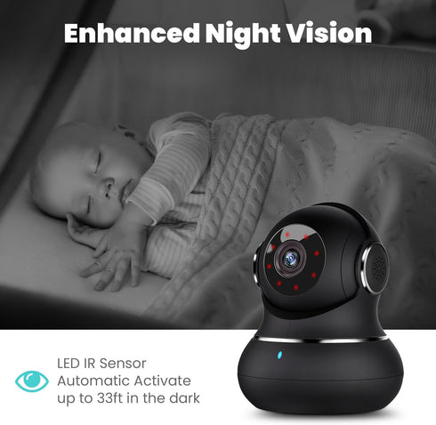 litokam 2K Indoor Security Camera, 360° Motion Detection Pet Camera with Phone App