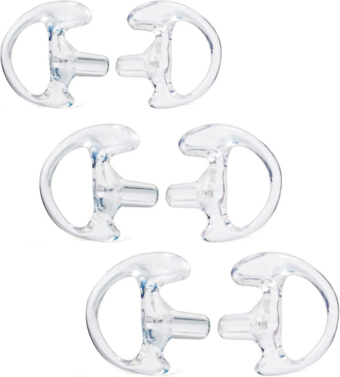 HYS Clear Soft Earmold Replacement Ear Pieces for Transparent Air Acoustic Security Radio Surveillance Headset