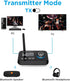 Bluetooth Transmitter Receiver 3-in-1 Bluetooth 5.0 Audio Adapter for 2 Headphones With Bypass Volume Control Low Latency Long Range LCD Display ON/OFF Optical AUX RCA for TV Home Stereo Speaker
