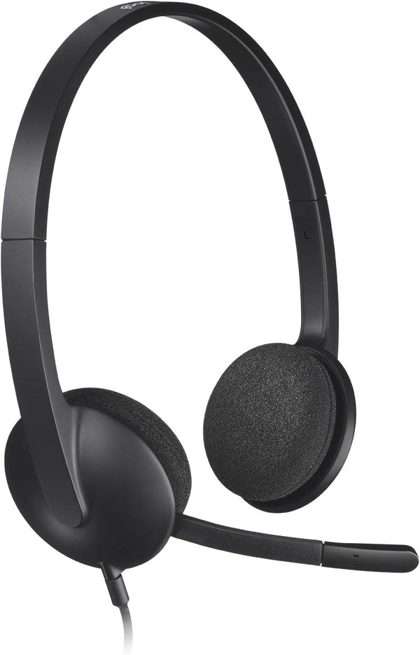 Logitech H340 USB Headset - Stereo USB for Windows & Mac, Black - Perfect for clear audio and comfort.