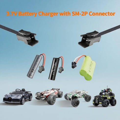 Generic 3.7V SM-2P 2 Pack RC Toy Charger Cable for Li-Po - Plug for Mini RC Cars, Boats, Trucks