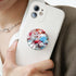 Translucent Clear Phone Grip with Expanding Kickstand, Collapsible Stand for Smartphones in Pink Blue White