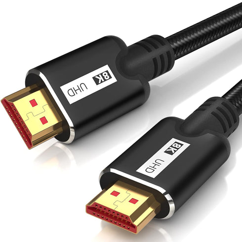8K HDMI Cable 2.1 3.3FT, Ultra High Speed 48Gbps HDMI Cable Braided