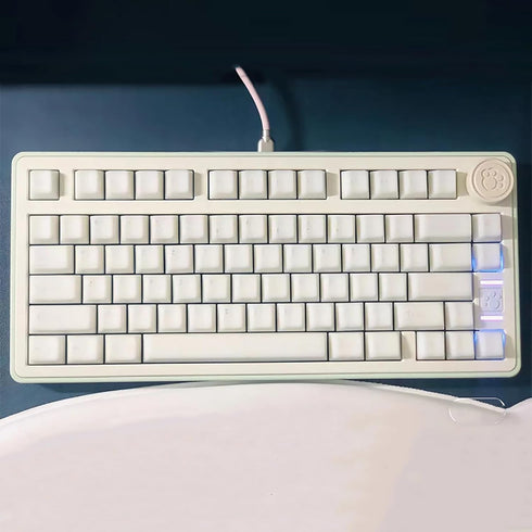 114 Keys White Jade Keycaps PBT Doubleshot Cherry Profile Keycap Set for 61/87/104/108 Mechanical Keyboard
