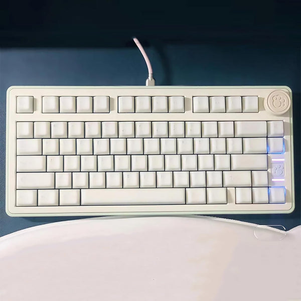 114 Keys White Jade Keycaps PBT Doubleshot Cherry Profile Keycap Set for 61/87/104/108 Mechanical Keyboard