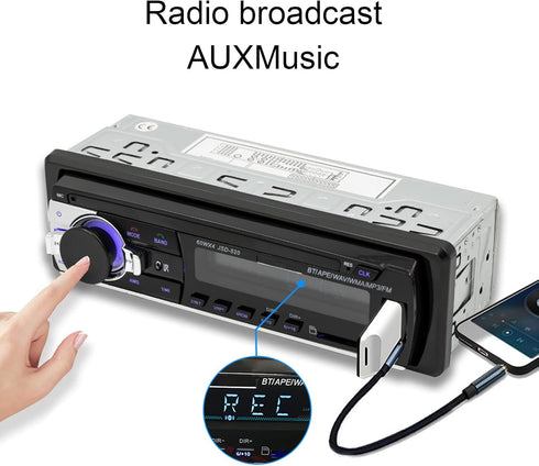Bluetooth Car Radio Autoradio, Voice Control Audio Player, Dual Connection Handsfree USB2.0 CD Stereo Receiver with LED