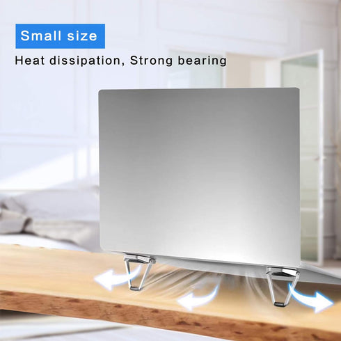 Laptop Stand Portable, Zinc Alloy Invisible Cooling Pad, Mini Laptop Riser, Ergonomic Legs for 12-20 Inches Laptop,