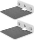 TXEsign 2-Pack 4.25" Acrylic Small Floating Shelves for Speaker Mount, Webcam, Cell Phones, Display Shelf (White, Small)