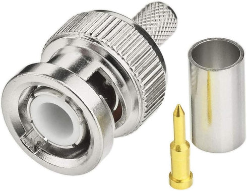 SUPERBAT BNC Crimp Connectors Kit, BNC Male + Female Crimp Solder Attachment for Low Loss Coax Cable