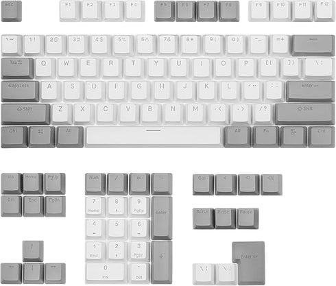 Happy Balls PBT Keycaps, Backlit Cherry MX Keycap Set with Keycap Puller for US Layout 61 87 104 108 MX Switches (Grey