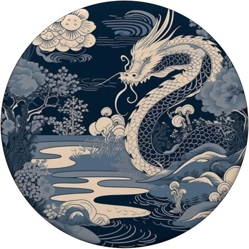 Anime Dragon Pattern Aesthetic Japanese Dragon PopSockets Standard PopGrip