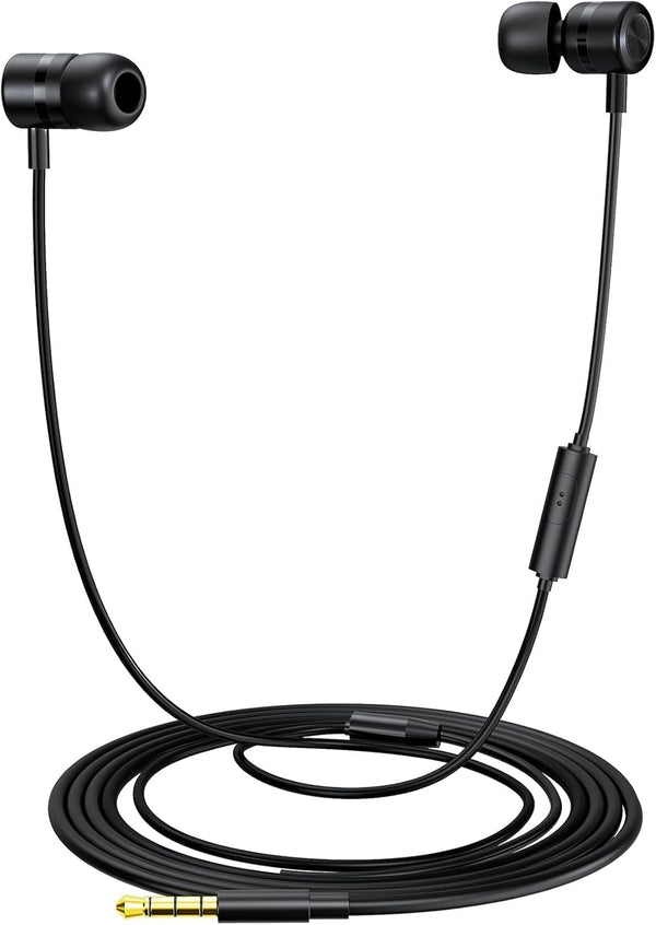 EP-06 Metallic Wired Earbuds, In-Ear Earphones with Build-in Microphone, Noise Isolating Headphone, 3.5mm Jack Long