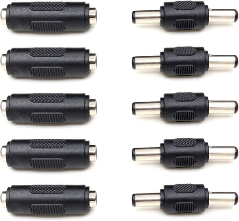 TEZONG 2.1mm X 5.5mm DC Power Adapter Connections, Female to Female Coupler, Male to Male Coupler for LED/CCTV Camera