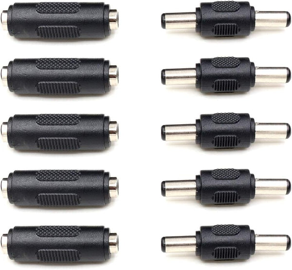 TEZONG 2.1mm X 5.5mm DC Power Adapter Connections, Female to Female Coupler, Male to Male Coupler for LED/CCTV Camera