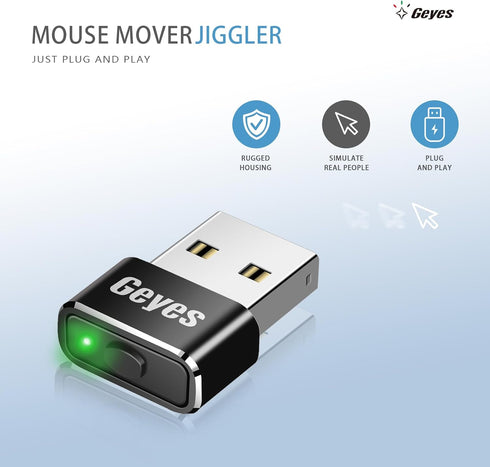 Geyes USB Mouse Jiggler, Undetectable Mouse Mover Device Has Two Swing Modes Jiggle and Multi-Track,Keeps