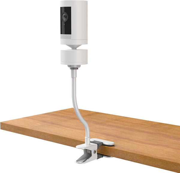 HOLACA Baby Monitor Mount, Flexible Twist Stand for Pan-Tilt Mount with 1/4 Threaded Hole, Clip Mount, White