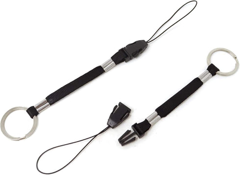 Honbay 10PCS Black Nylon Straps Lanyards - Detachable Buckle for Flashlight, Cell Phone, USB Drive, and More