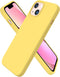 ORNARTO Slim Liquid Silicone Case for iPhone 13, 3 Layers Full Covered Soft Gel Rubber 6.1 inch-Lemon Yellow