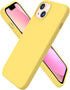 ORNARTO Slim Liquid Silicone Case for iPhone 13, 3 Layers Full Covered Soft Gel Rubber 6.1 inch-Lemon Yellow