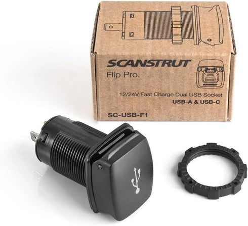 Scanstrut Flip Pro Fast Charge Dual USB Socket for Quick Charging