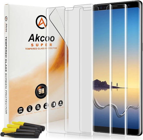 [3 Pack Galaxy Note 8 Screen Protector, Full Coverage UV Liquid Tempered Glass for Samsung Note8