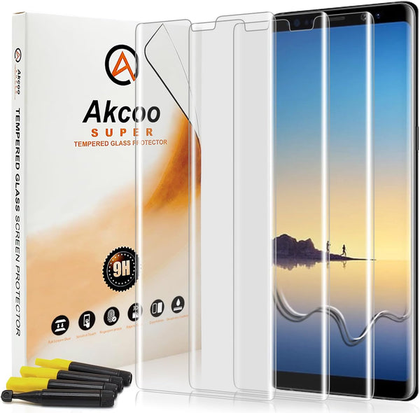 [3 Pack Galaxy Note 8 Screen Protector, Full Coverage UV Liquid Tempered Glass for Samsung Note8