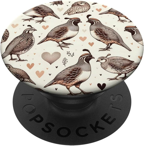 Aesthetic Beautiful Quail Pattern PopSockets Standard PopGrip