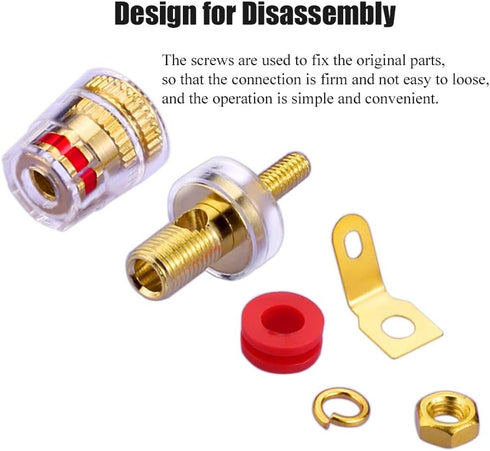 4mm Banana Plug Socket Connector Binding Post for Amplifier Speaker Terminal in-Wall Plate (8-Pack)